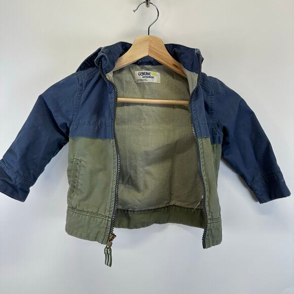 OshKosk Blue and Green Light Weight Full Zip Colorblock Jacket Boys 2T - Picture 13 of 13
